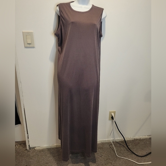 J. Jill Dresses & Skirts - J jill size L purple grayish color ribbed knit sleeveless maxi dress